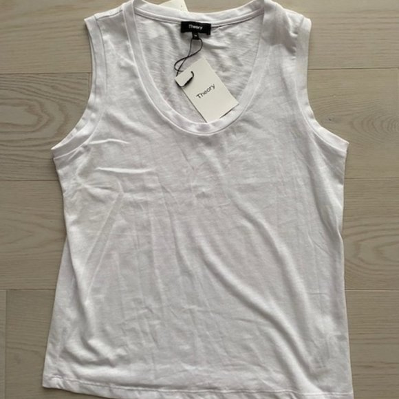 Theory Easy  Tank Atmos Light Top White - Picture 1 of 1